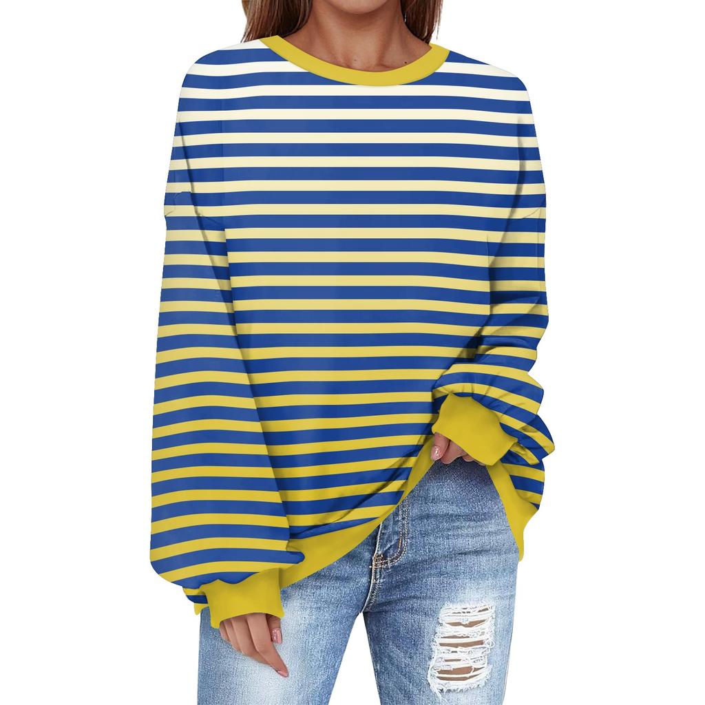 Толстовка большого размера для женщин с круглым вырезом и принтом, с длинным рукавом, толстовка