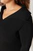 Women's Fashion New Plus Big Size Sweater Black Boat Neck Fine Knitwear Blouse