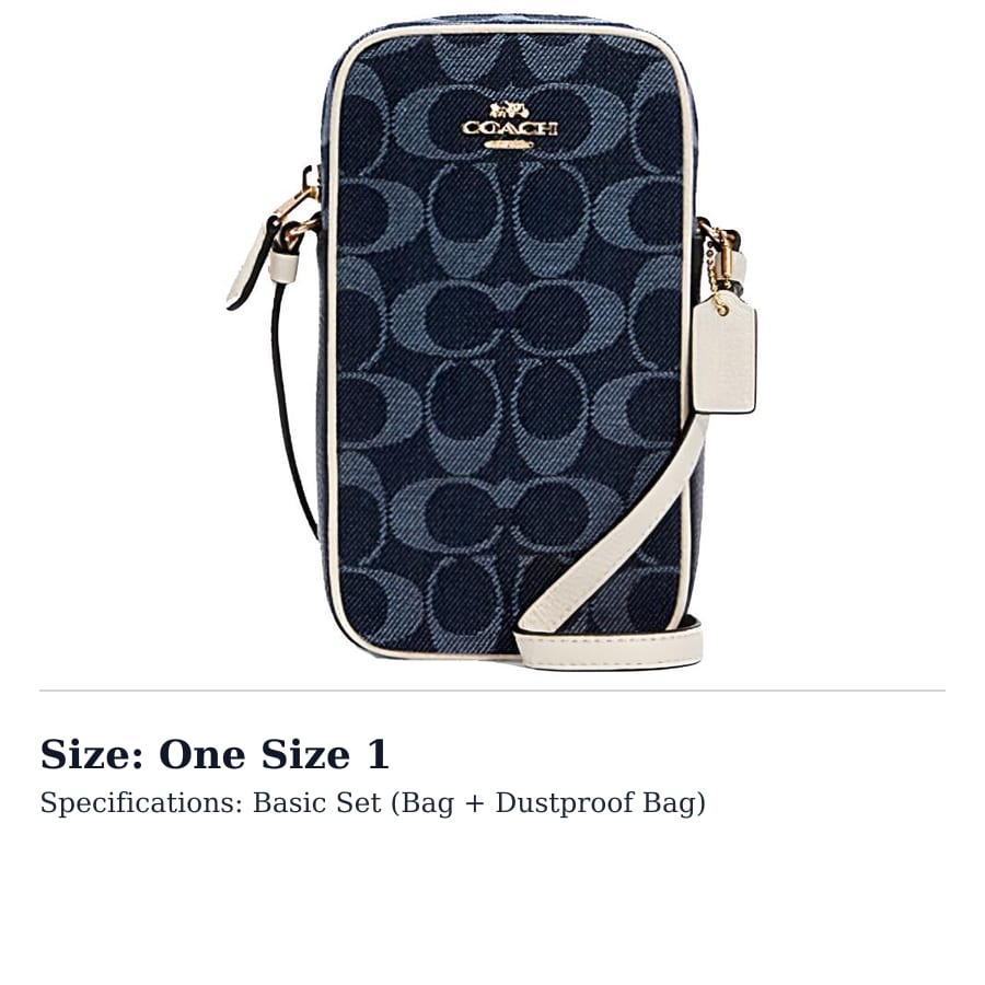 COACH N/S Canvas Crossbody Bags Small Women's Monogram Denim Blue C2943-IMDEI
