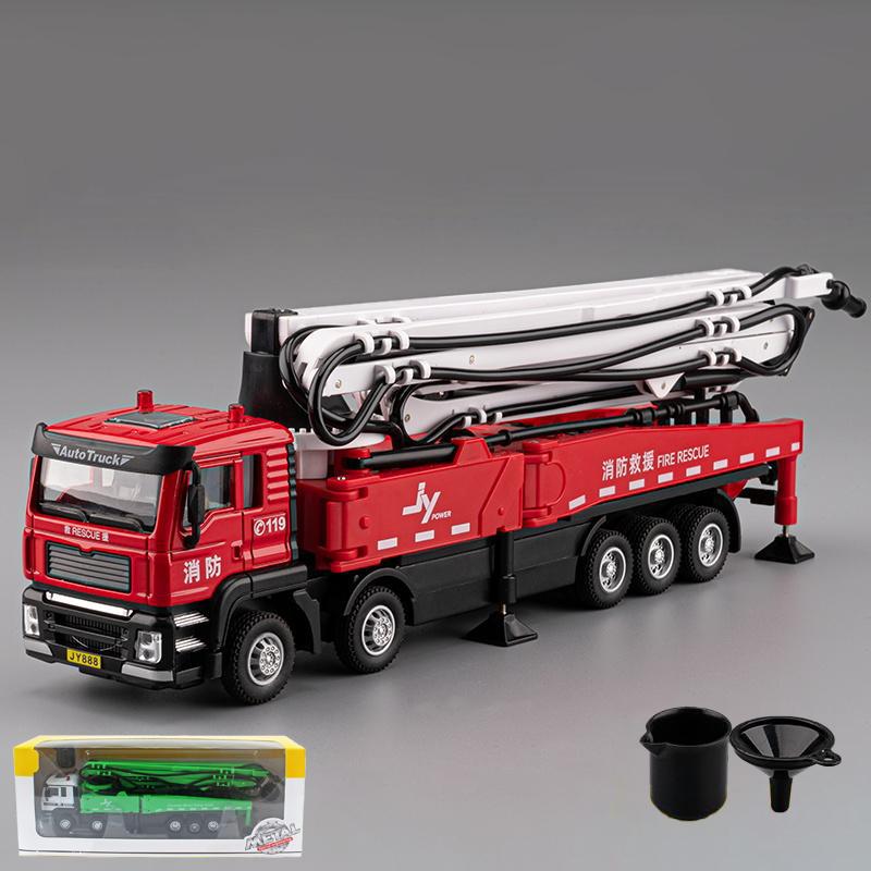 1:50 Cement Concrete Pump Truck Engineering Vehicle Alloy Diecast Model Car Children's Toy Kid Boy Holiday Gift With Sound Light