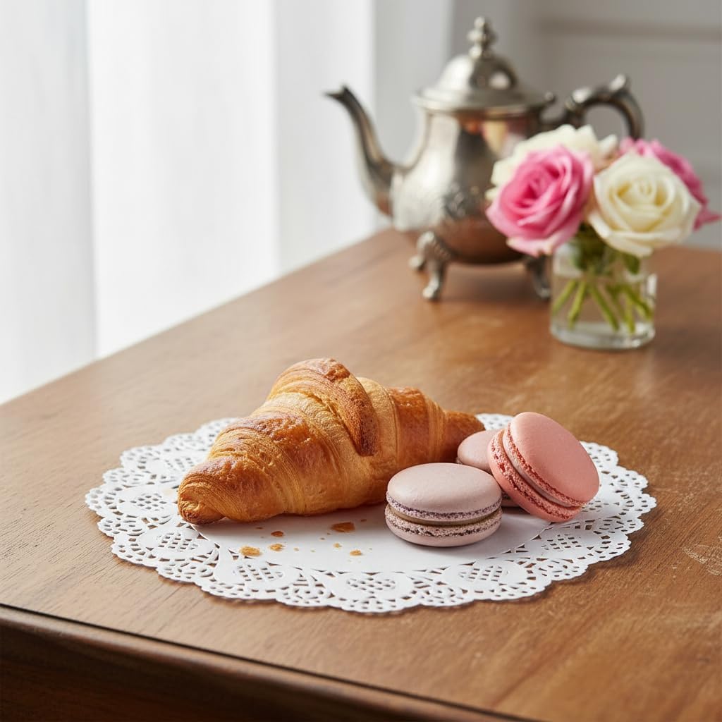 150 Pcs 6" White Lace Paper Doilies,Disposable Round Liners for Buffet, Cakes,Fried Foods,Party and Wedding Table Settings,Kitchen and Table