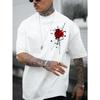 Rose Men Cotton T-shirt Luxury Brand Fashion Big Size Top Casual Short Sleeve Streetwear Classic Print Arrival Tee