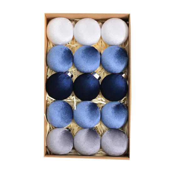 15 Pcs Christmas Ball Ornaments Lightweight Shatterproof Velvet Balls Reusable Festive Hanging Decorations for Home Xmas Tree