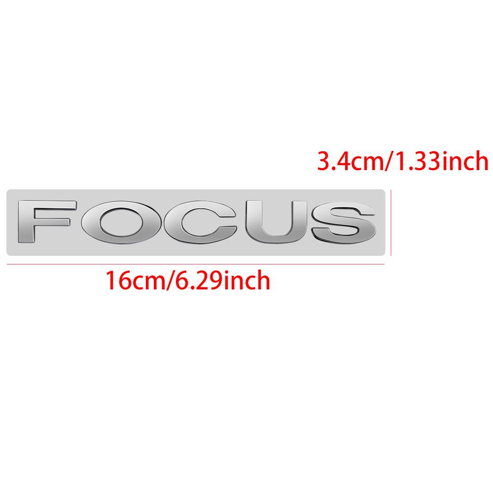 AAANH1 Car Styling Trunk ABS Focus Letter Sticker Badge Decor Auto Exterior Accessories For Ford Fiesta MK3 Mustang Fusion Mondeo Kuga