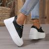 Women'S Fashion Thick Sole Sneakers, Chic Black and White Colorway, Ideal for Casual Attire, Suitable for Any Occasion