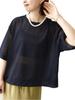 Ships for Women Hand Washable Sheer Tricot Short Sleeve Pullover One Size (312330061) Navy,