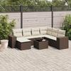 VidaXL Garden Lounge Set with Cushions 8 Pcs, Patio Sofas, Patio Furniture Set, Outdoor Furniture, Brown 3255250