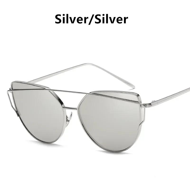 Новые модные винтажные зеркальные женские солнцезащитные очки «кошачий глаз» из розового золота, металлические светоотражающие плоские линзы, туристические солнцезащитные очки Mulyi-color Style