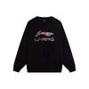 Li Ning Football Series Colorful Logo Printed Warm Pullover Sweatshirt Unisex Sweatshirt Black AWDRB35-1