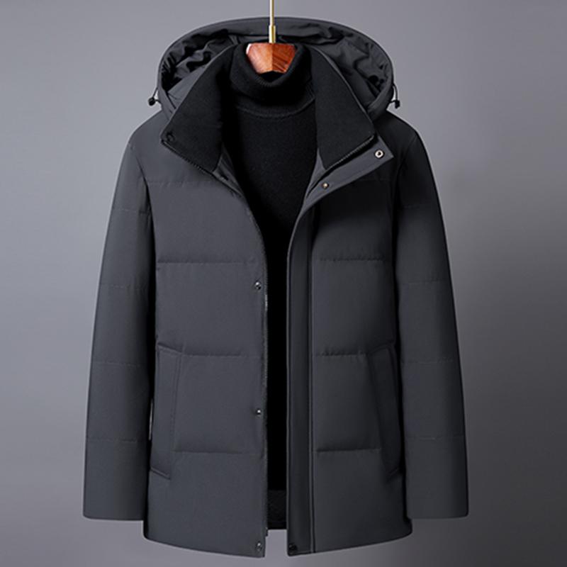 Зимняя куртка-пуховик для мужчин больших размеров, теплая 90% белая утиная пуховая куртка для мужчин среднего возраста, толстая теплая черная парка, зимняя верхняя одежда