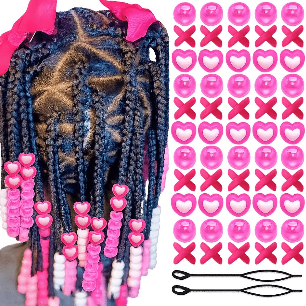 Multi-Color Colorful Hair Beads Kits Love Heart Dreadlock Braids Decor Boys
