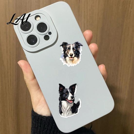 Cute Dog Laptop Stickers 50PCS Border Collie Stickers Theme Decorative Waterproof Vinyl Decals for Journals And DIY Crafts High Quality PVC
