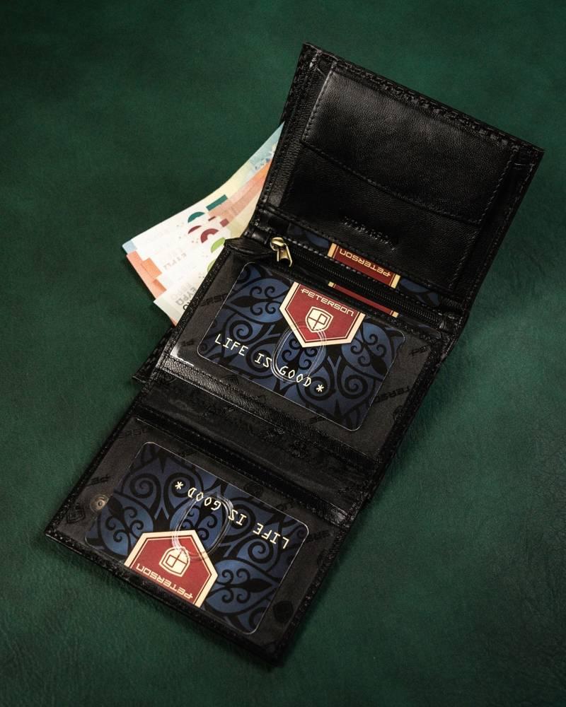 Large men's wallet made of natural leather - Peterson