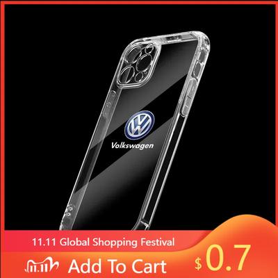 Для VW Горячий 2025 Новый прозрачный чехол для телефона с логотипом автомобиля Для IPhone 11 12 13 14 Pro Max XR X X XS SE 7 8Plus Для Volkswagen Jett