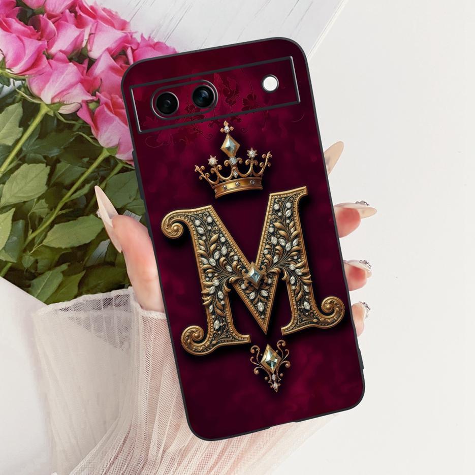For Google Pixel 8A Case Pixel8 Pro New Luxury Crown Letters Cover Soft TPU Matte Phone Case For Google Pixel 8 Pro Pixel8A Bags