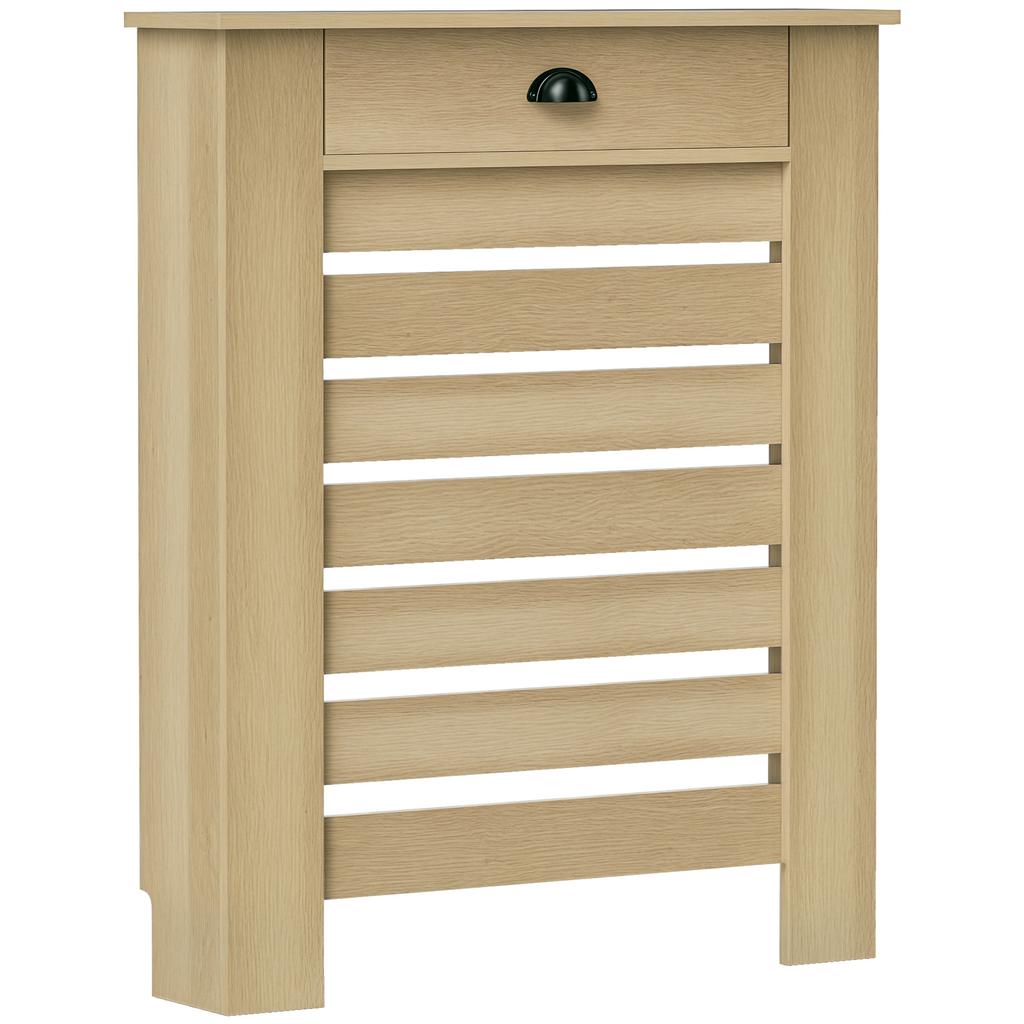 95.5H x 78Wcm Radiator Cover, with Drawer - Oak