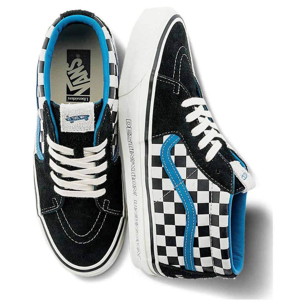 Vans Liberaiders X Sk8-Mid Reissue 83 LX Destination Unknown Men Sneakers Black Blue Marshmallow VN000N047Z2