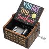 Wooden Birthday Black Laser Engraved Hand-Cranked You Are My Sunshine Music Box Musical Boxes