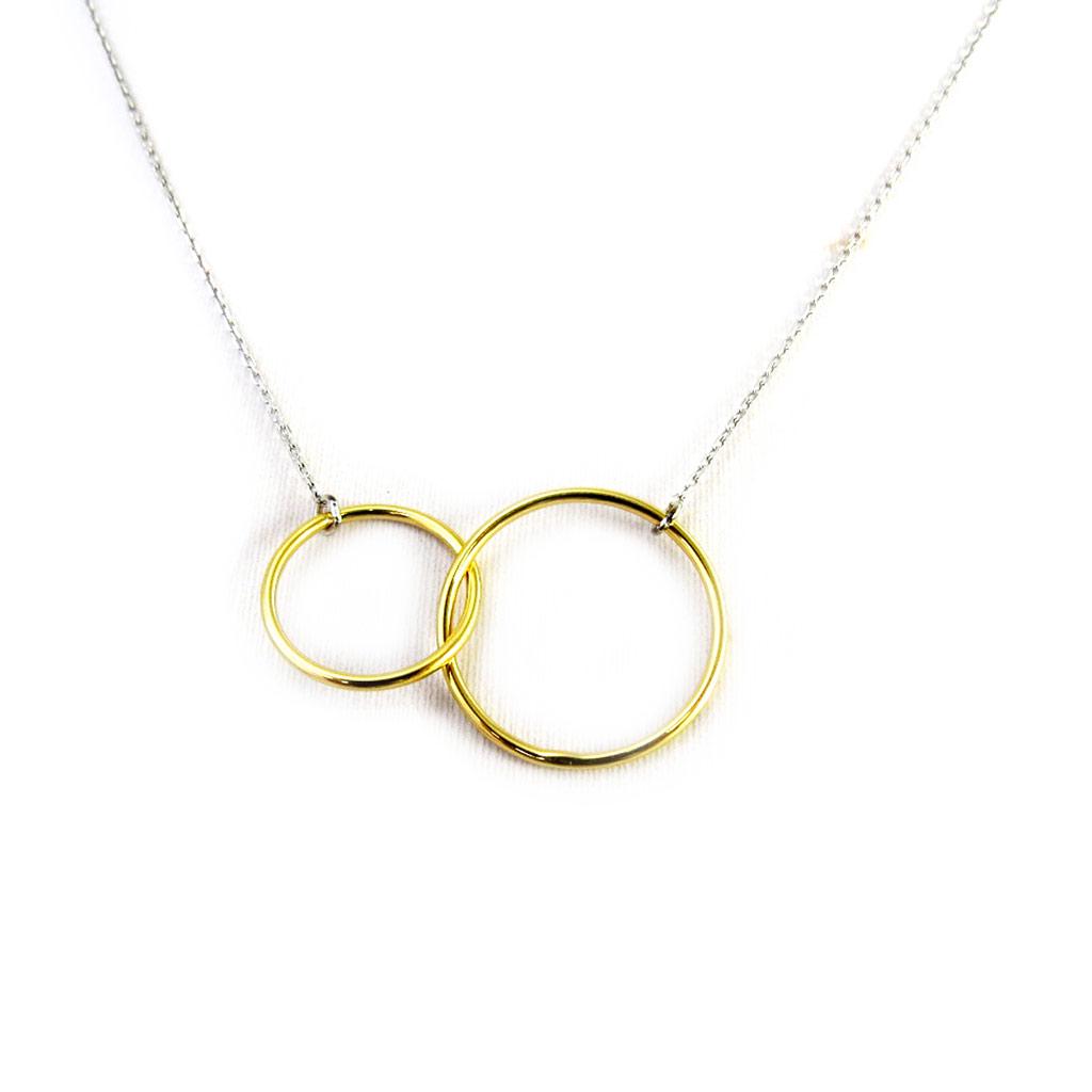 Les Trésors De Lily [N2881] - Серебряное колье "Дзен" серебро-золото (родиевое покрытие) - 35х20 мм