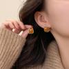 Amber Irregular Stud Earrings Female Niche Design Simple Maillard Earrings