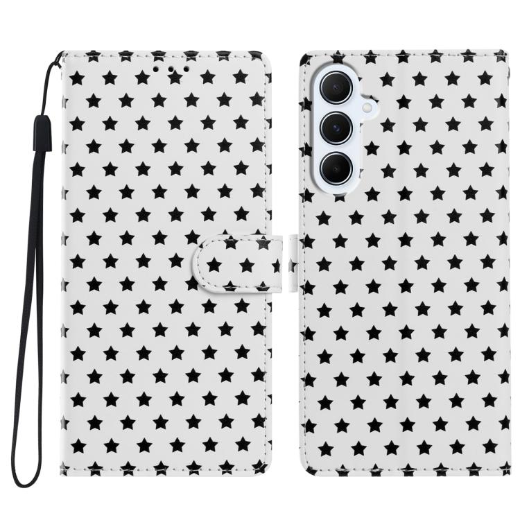 Star Pattern Magnetic Buckle Vegan Leather Phone Case For Galaxy A06 4G, Card Slot Kickstand Wrist Strap Anti-Scratch Protective Cover