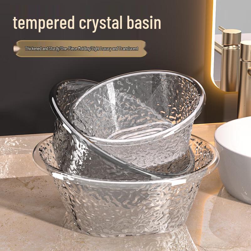 Transparent Water Ripple Plastic Washbasin Set