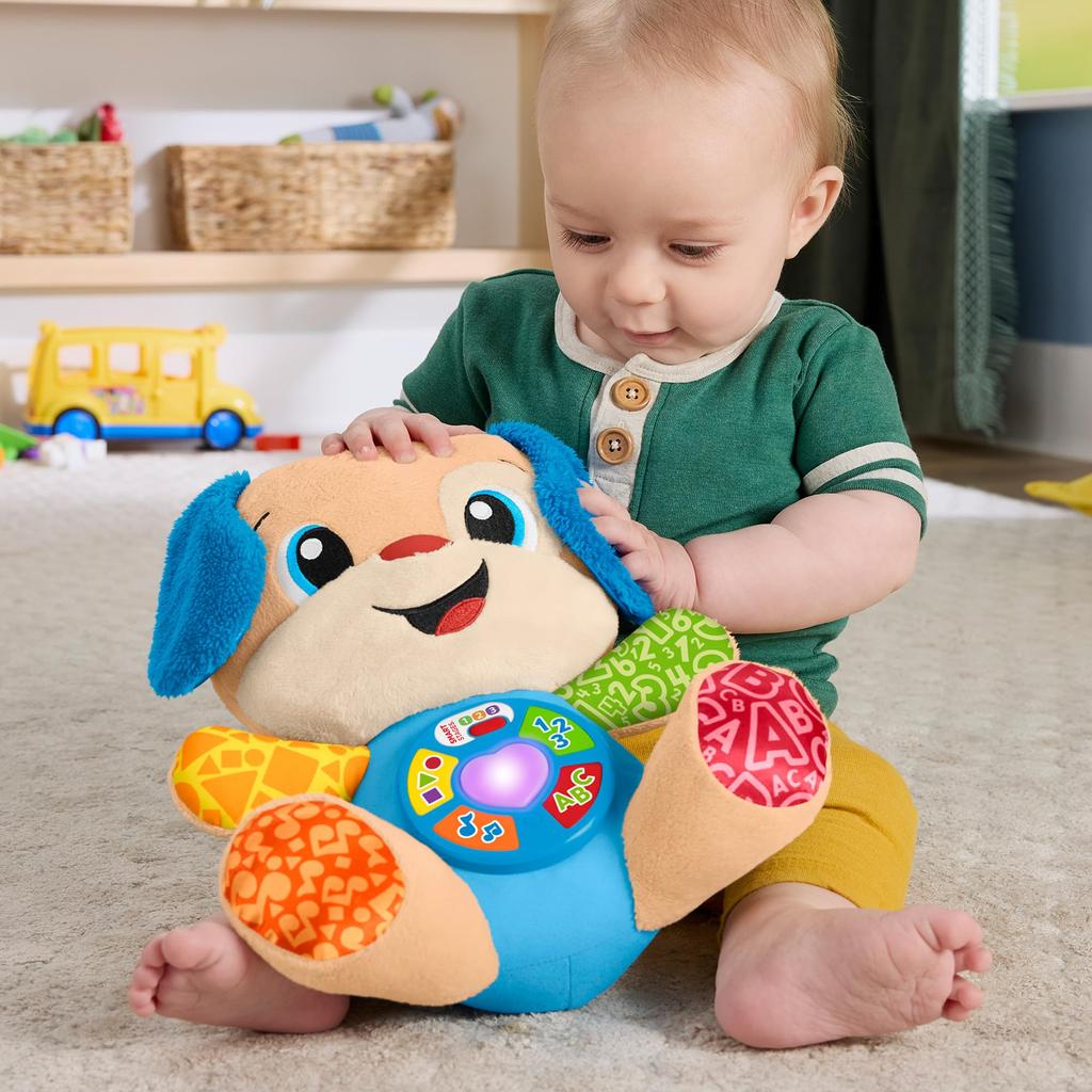 Первый английский двуязычный щенок, малыш, плюшевый, 6 месяцев и JGW96 Fisher-Price Пой! Игрушка, & Игрушка, Игрушка, Вверх, Красочный,