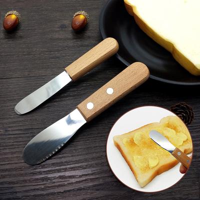 Мини-нож-скребок для масла из нержавеющей стали с деревянной ручкой, нож для масла, слайсер для бутербродов на завтрак, сыра, сливочного масла, джема, кухонный инструмент
