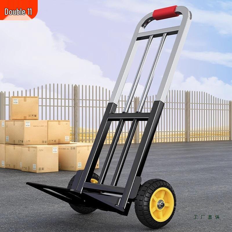 Foldable Portable Hand Cart - Heavy Duty Small Cargo & Shopping Trolley