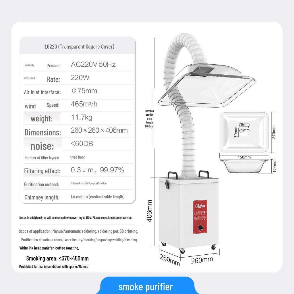 Laser Fume Purifier & Smoke Extractor for Soldering, 3D Printing, Engraving, and Cutting