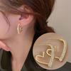 925 Silver Needle Korean Fashion Big Crystal Heart Earrings For Women Jewelry Trending New Luxury Women's Zircon Earrings