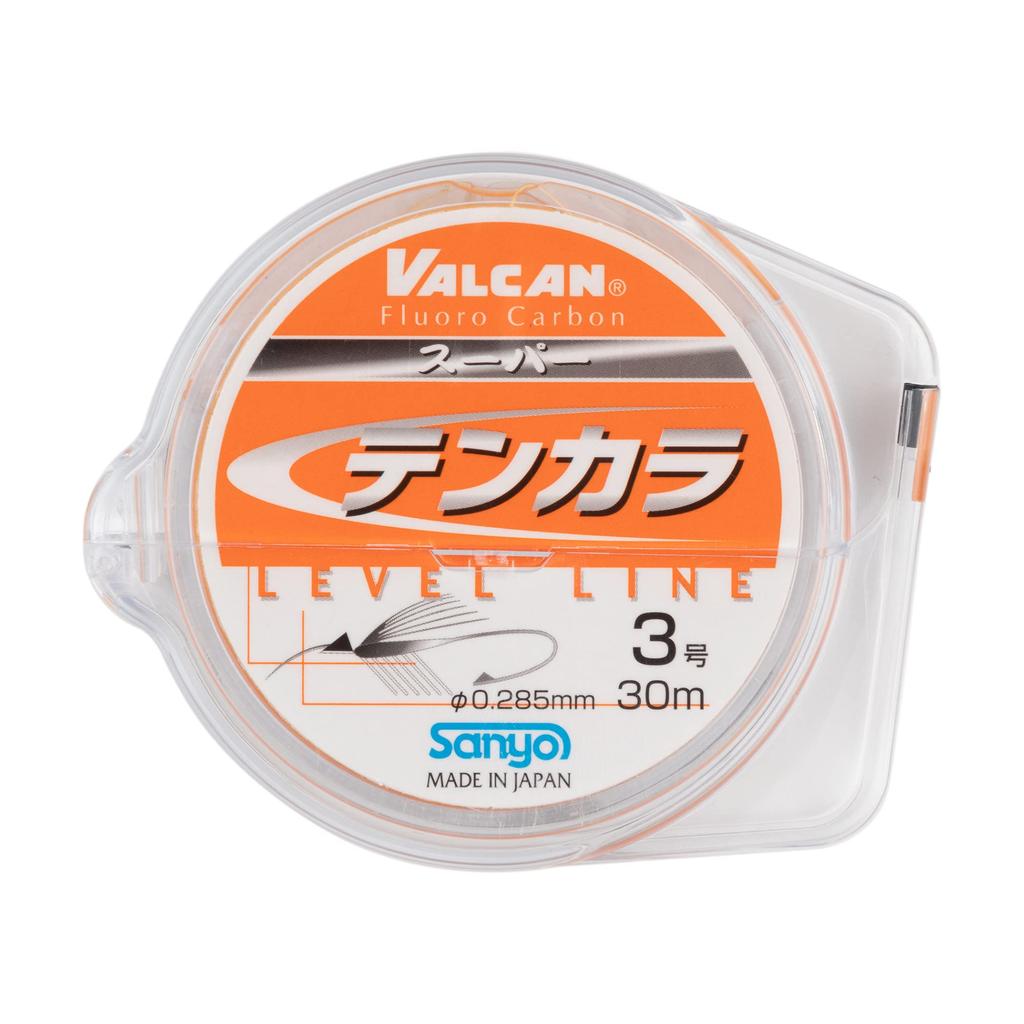Sanyo Nylon Леска для тенкары, Vulcan Super Tenkara Level Line, Флюорокарбон, 30 м, Размер 3, Ярко-оранжевый