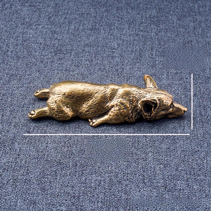 Твердая латунная фигурка вельш-корги и пресс-папье: Креативный медный лиса домашний орнамент