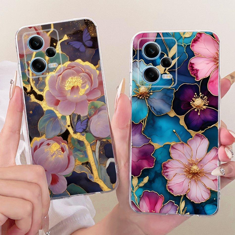 For Xiaomi Redmi Note 12 Pro 5G 2026 Cute Flower Butterfly Cat Painted Case For Redmi Note12 Pro Soft Silicone TPU Phone Cases
