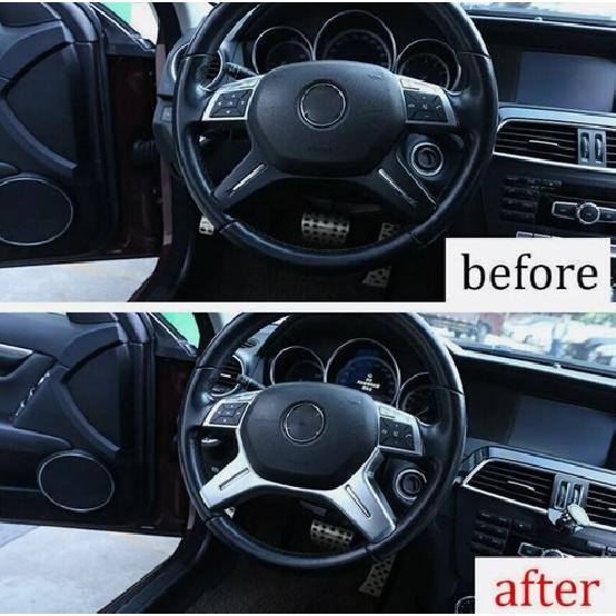 Для 2012-2015 Mercedes Benz ML W166 GL X166 1 шт. Серебристая накладка на руль