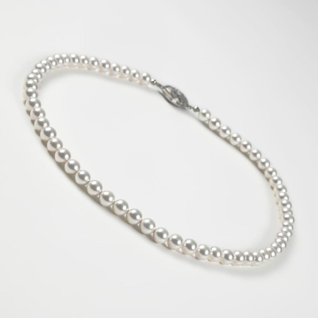 От Юми Жемчужное Ожерелье 7 мм RoseYumiRose Популярные Церемонии Простые Стильные Сделано в Японии [Производство Katsura] Женские (45см)