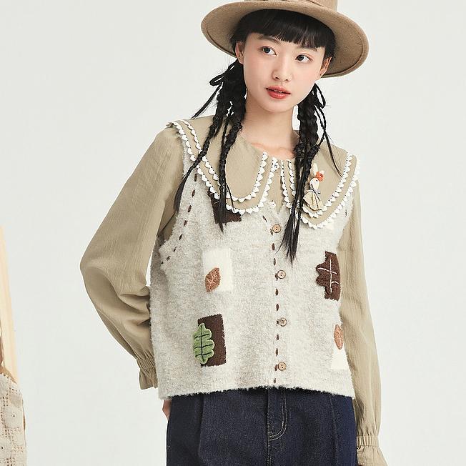 DIMANAF 2025 Осень Женский Безрукавный Вязаный Жилет на Пуговицах в Стиле Свитера Повседневный Свободный Короткий Свитер