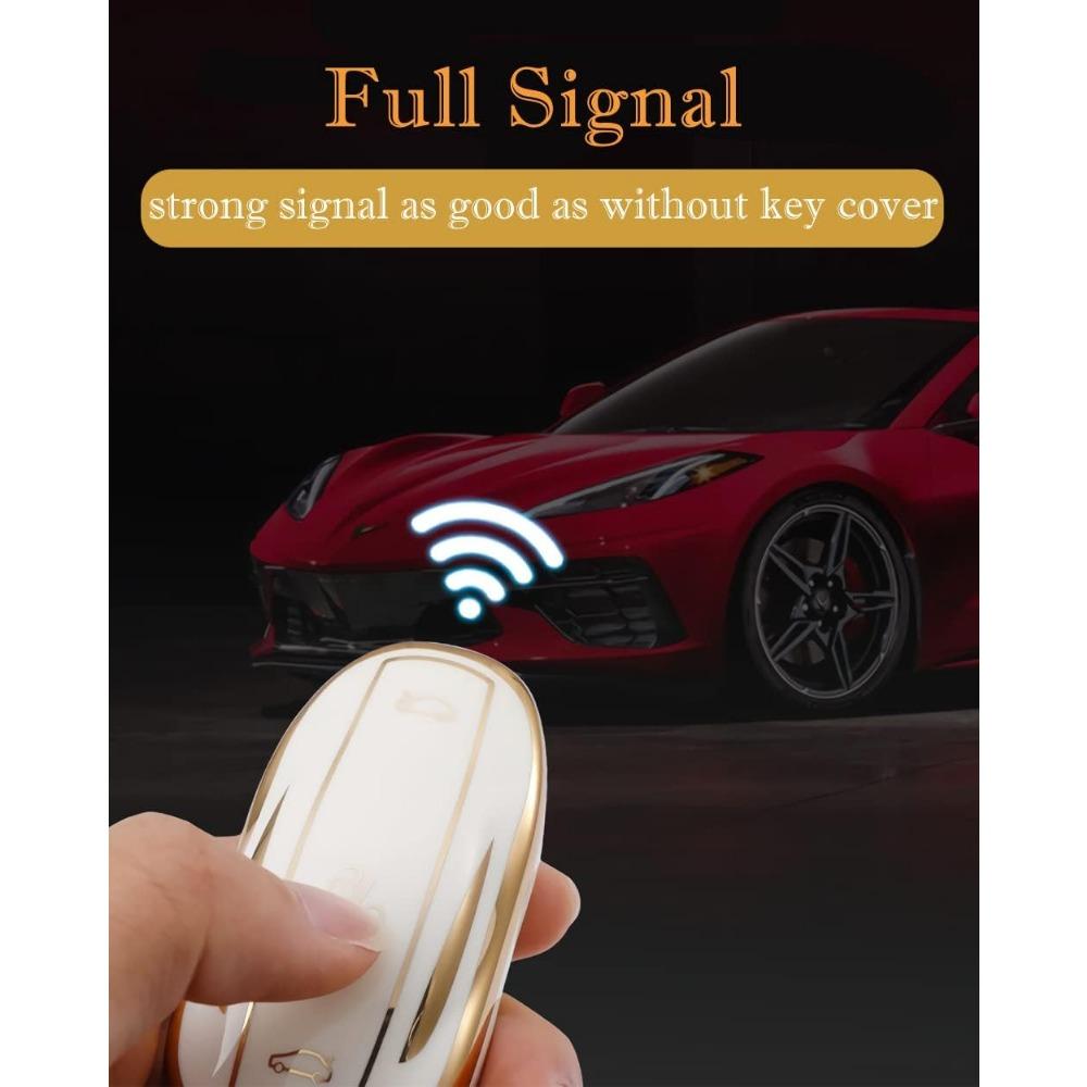 Чехол для ключа Tesla Model X с брелоком, чехол для полного защитного брелока из мягкого ТПУ премиум-класса, держатель для смарт-ключа