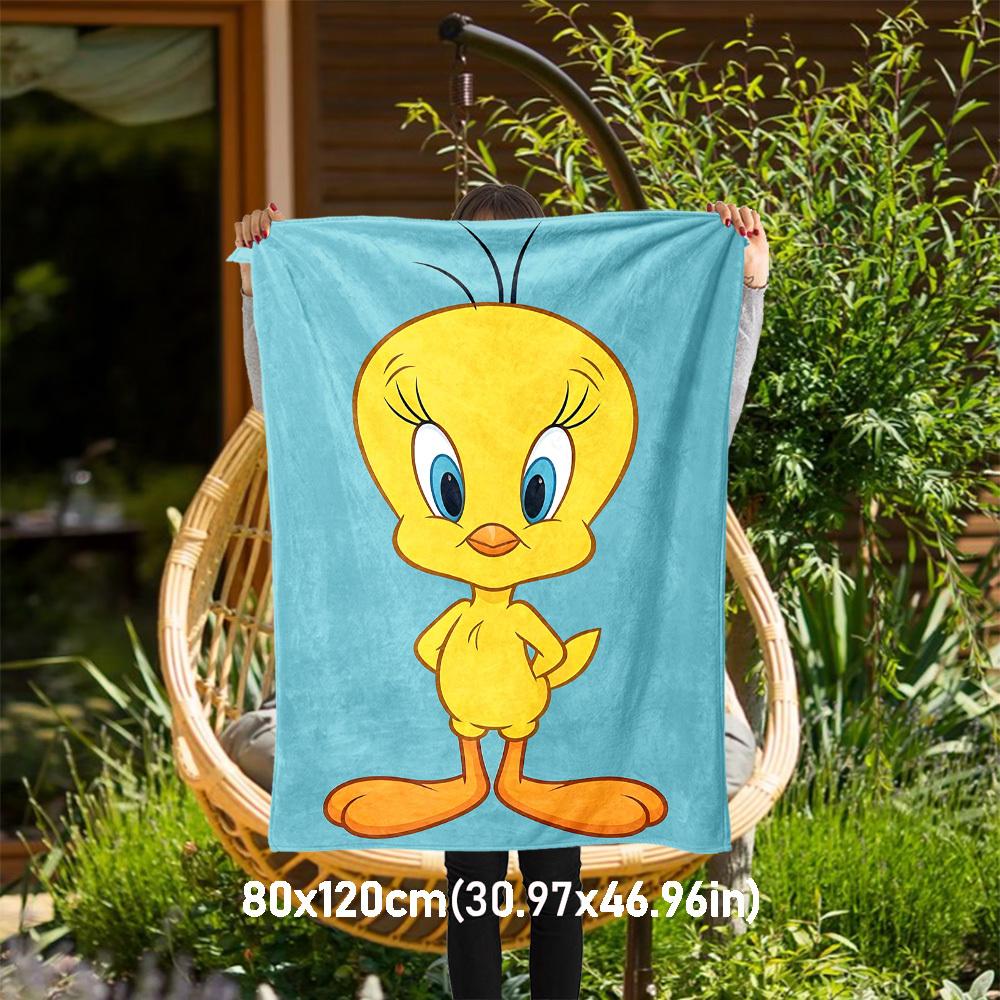 1 шт. мультяшная птица желтая уличный плед - плед-покрывало, мягкий, фланелевый плед, для гостиной, путешествий, кемпинга - 1102121