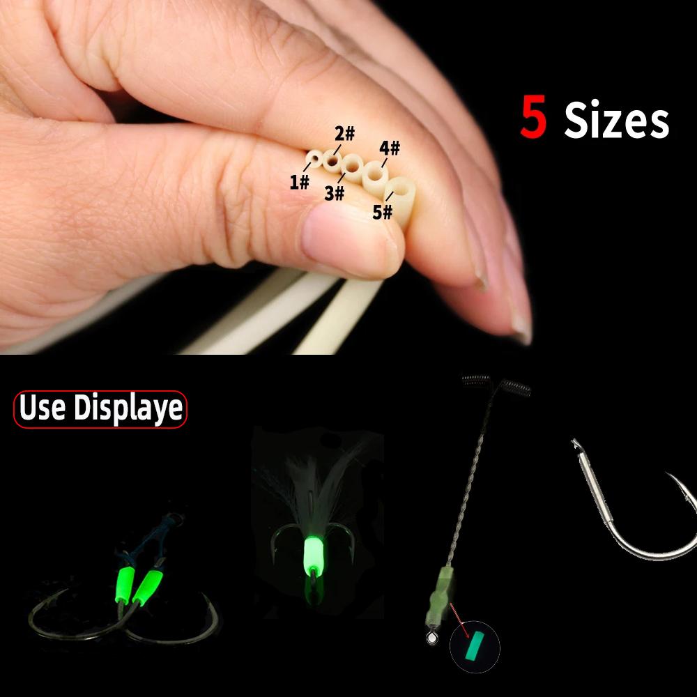 Светящаяся трубка для рыбалки Bimoo, белая трубка из мягкой резины с защитой от намотки, светящаяся трубка для ночной рыбалки