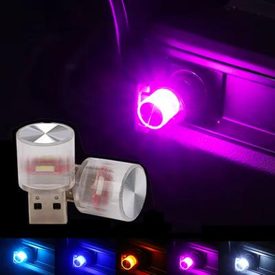 Портативная мини-светодиодная лампа для создания атмосферы USB для автомобиля и компьютера, Plug and Play, ночник, декоративное освещение салона автомобиля