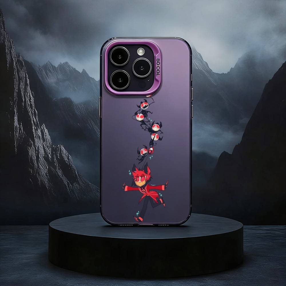 H-Hazbin-IN H-Hotel-EL Чехол для телефона для iPhone17,16,15,14,13,12,11 Plus,Pro Max Черный Конфетный серебристый чехол для телефона