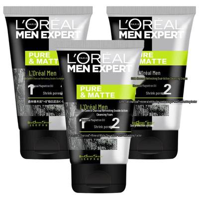 L'Oréal Очищающее средство для лица с углем для мужчин