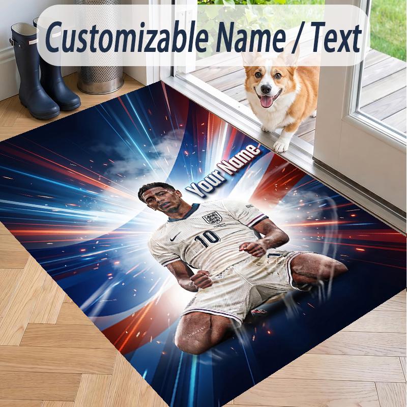 Custom Text Printed Rug Jude Bellingham Non Slip Floor Carpet For Home Room Decor
