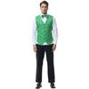 Oktoberfest Men's Waiter Vest Clothing Cos Suit, Green Printed Wine Party Men's Vest