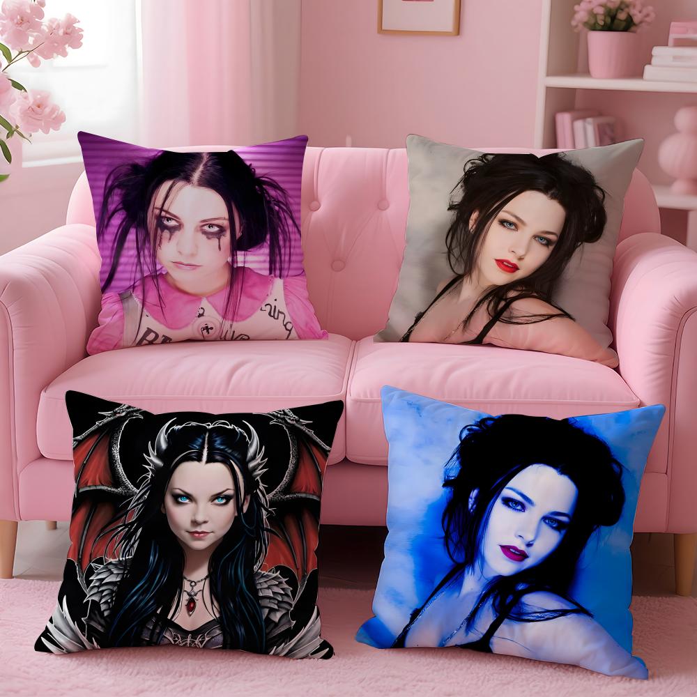 American Sexy Singer Evanescence AAmy Lee Cushion Cover Pillow Case Soft Skin Friendly Fabric  Concealed Zipper