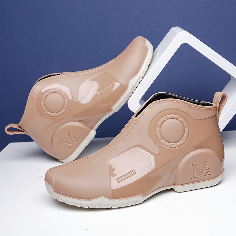 Трендовые персонализированные мужские дождевые туфли водонепроницаемые и нескользящие рыболовные дождевые сапоги на толстой подошве износостойкие и теплые обувь для мытья машины