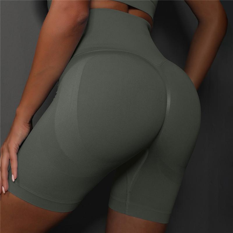 Женские шорты для йоги, бесшовные быстросохнущие спортивные короткие леггинсы для спортзала, сексуальные шорты с высокой талией