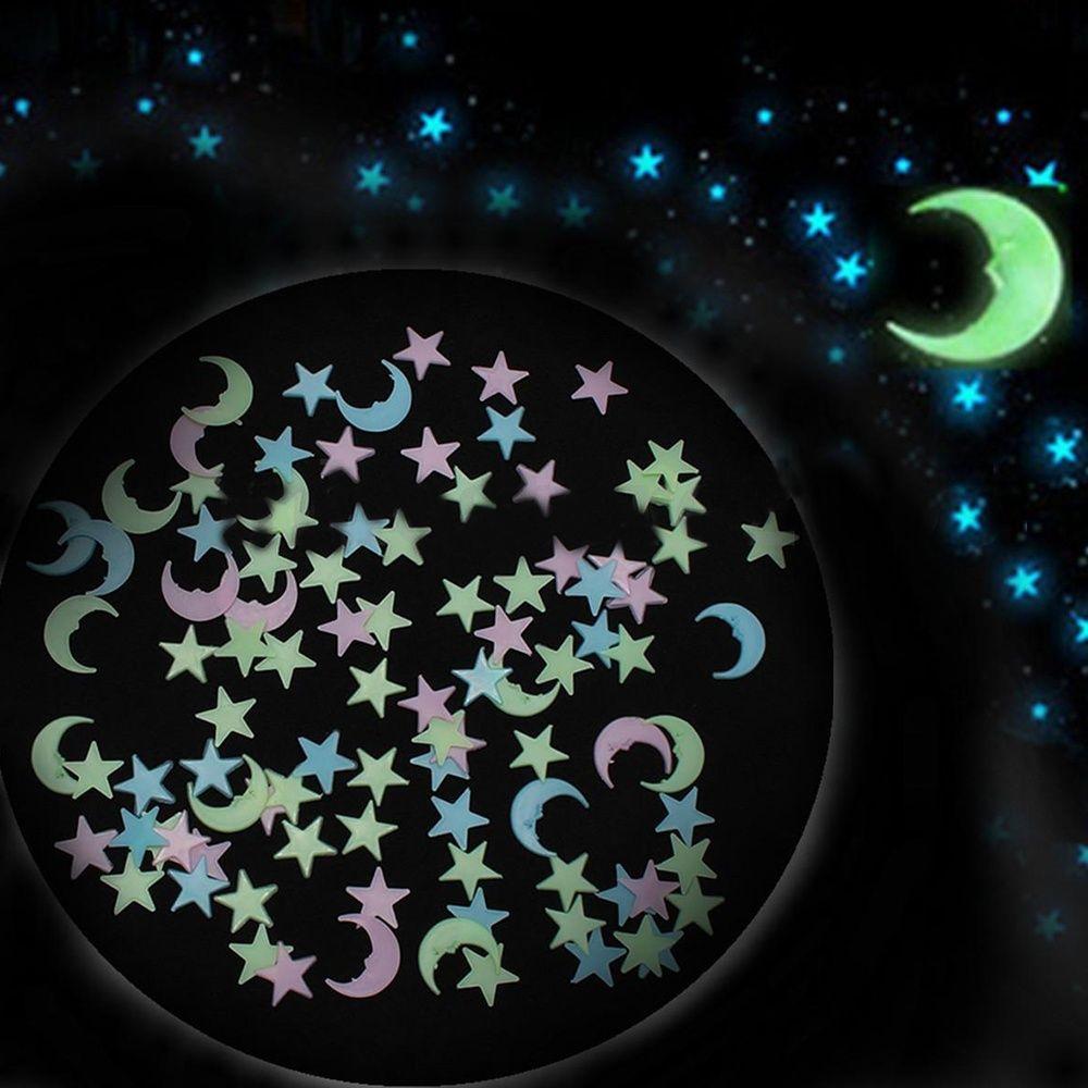 Luminous Home Decal DIY Room Decoration Mural 3D Wall Stickers Stars Moon Stickers Glow In The Dark