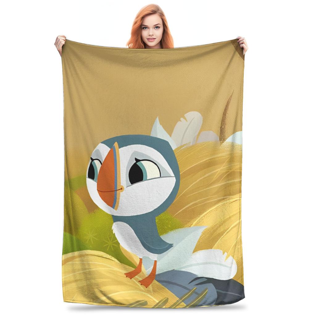 Puffin Rock and the New Friends Cartoon Anime Blanket Multi-size Warm Cozy Fluffy  Throw Blankets for Sofa Couch and Bed